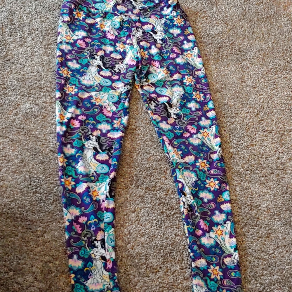 NWOT LuLaRue OS Disney Collection Jasmine Leggins